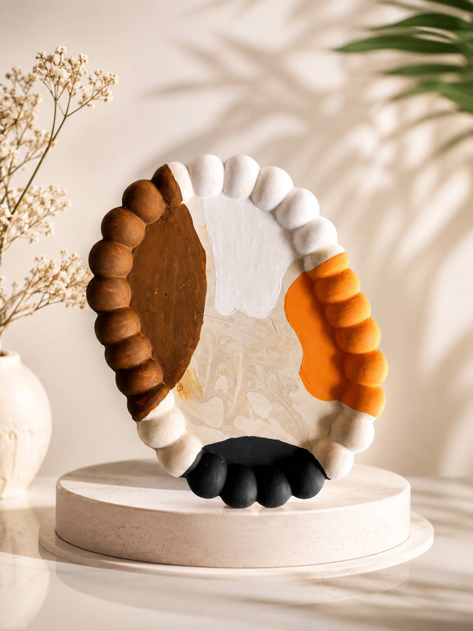 Colour Wave Shell Tray — handmade resin oval bubble trinket tray, 17 cm × 12 cm × 1 inch